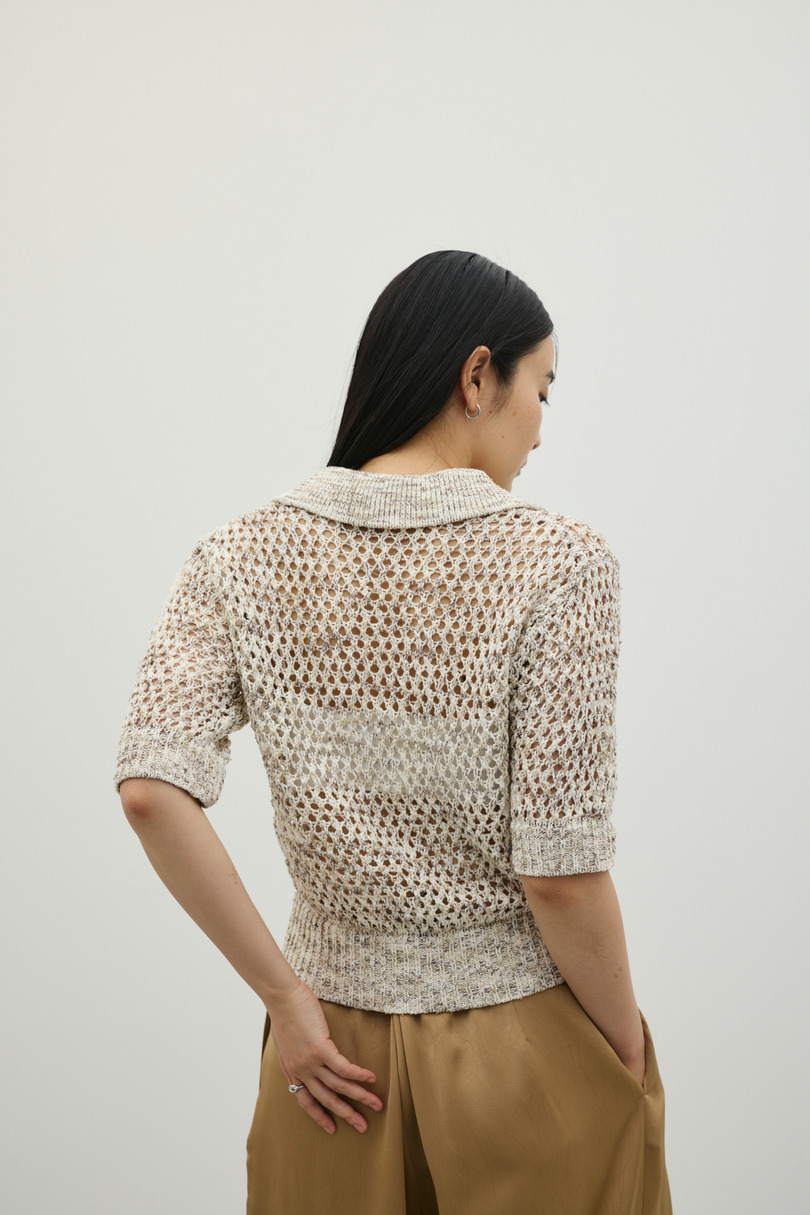 クロシェミックスニットポロ 詳細画像 WHT 7