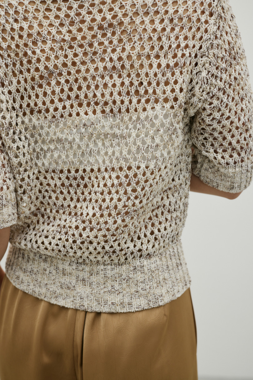 クロシェミックスニットポロ 詳細画像 WHT 9