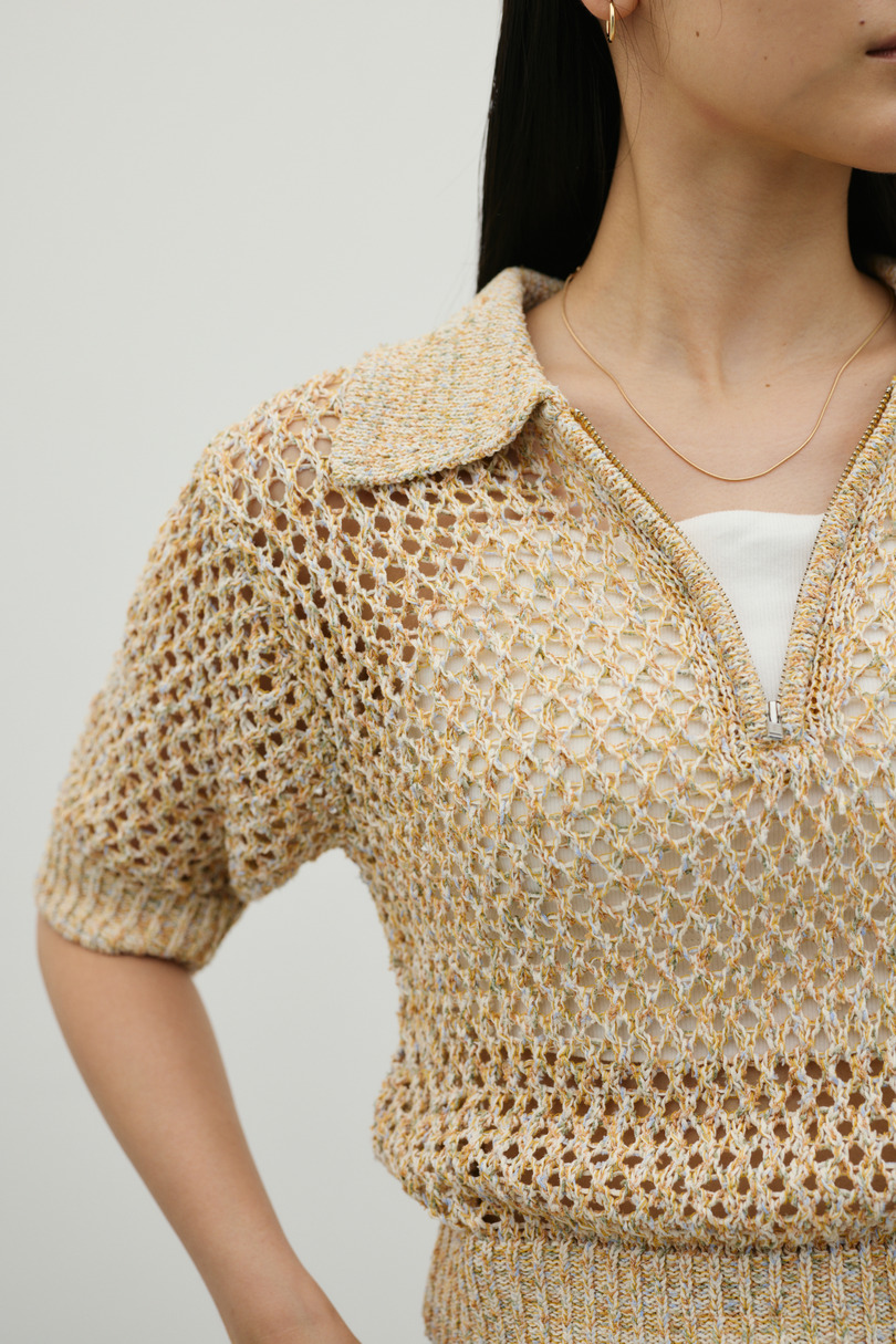 クロシェミックスニットポロ 詳細画像 YEL 5