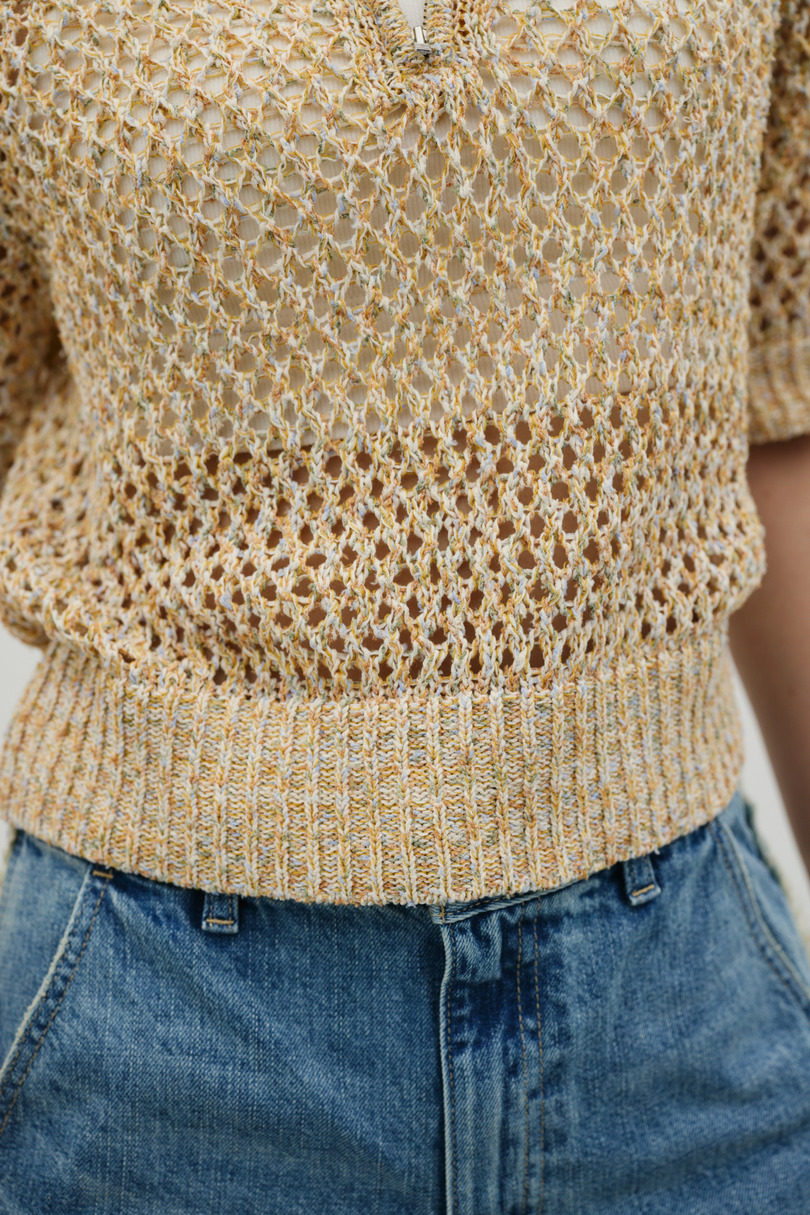 クロシェミックスニットポロ 詳細画像 YEL 6