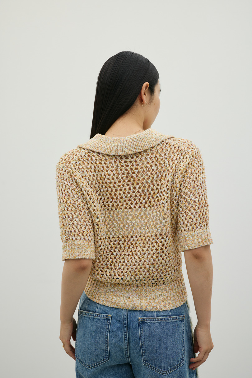 クロシェミックスニットポロ 詳細画像 YEL 7