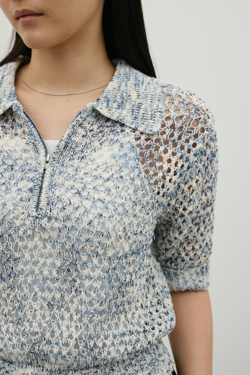 クロシェミックスニットポロ 詳細画像 BLU 6