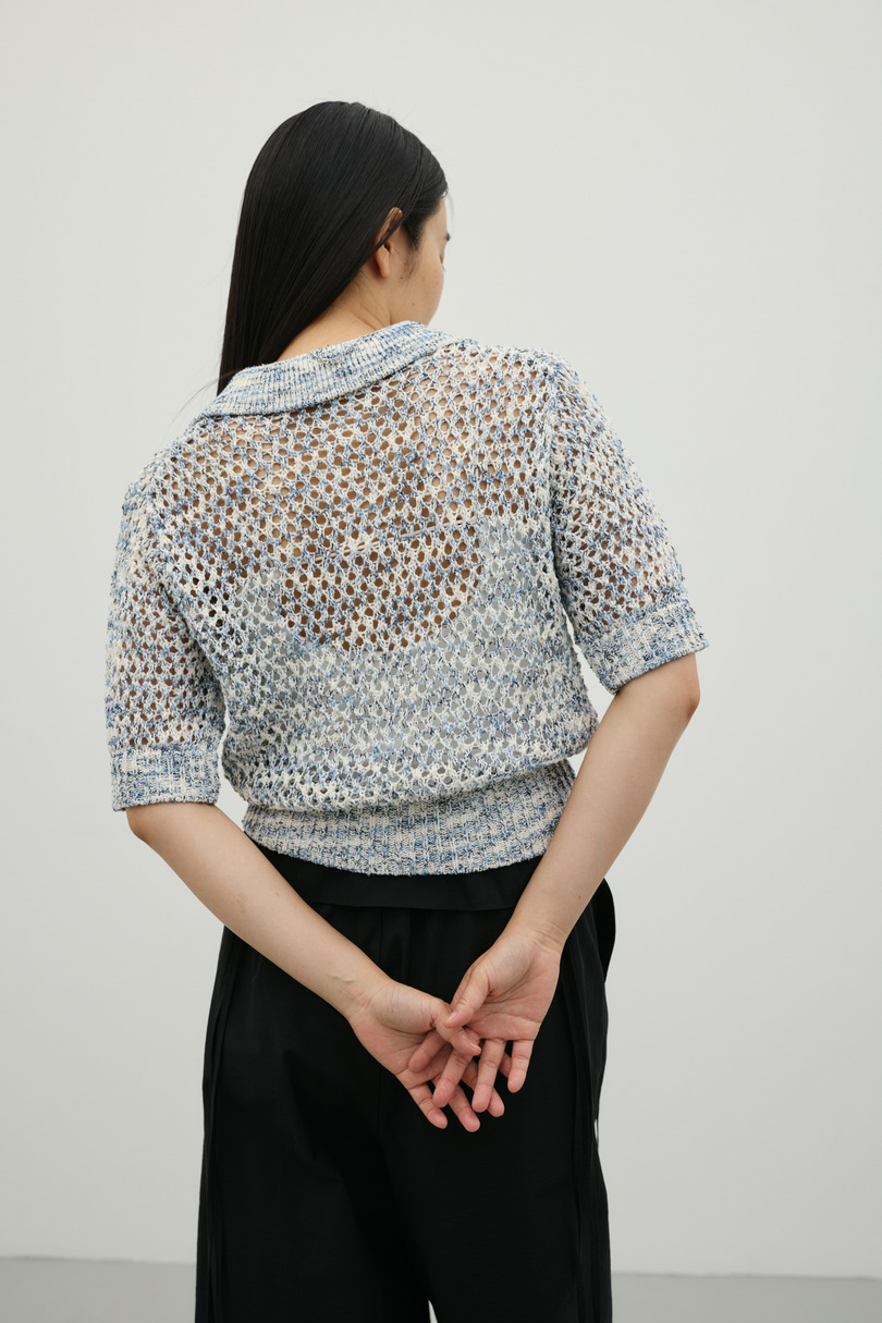 クロシェミックスニットポロ 詳細画像 BLU 8