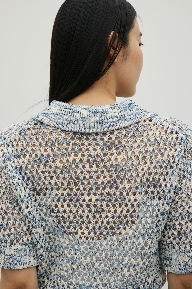 クロシェミックスニットポロ 詳細画像 BLU 9