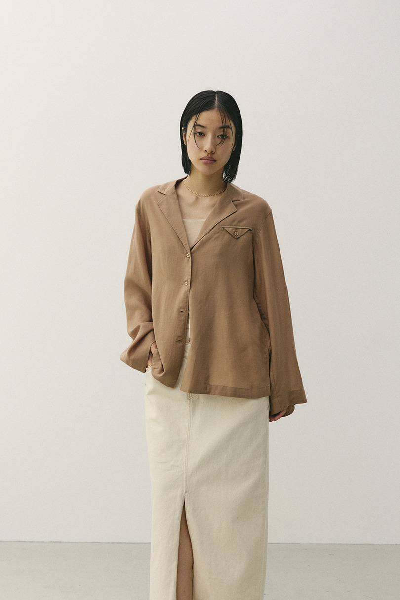 テーラーカラーオープンシャツ 詳細画像 L/BRN 2