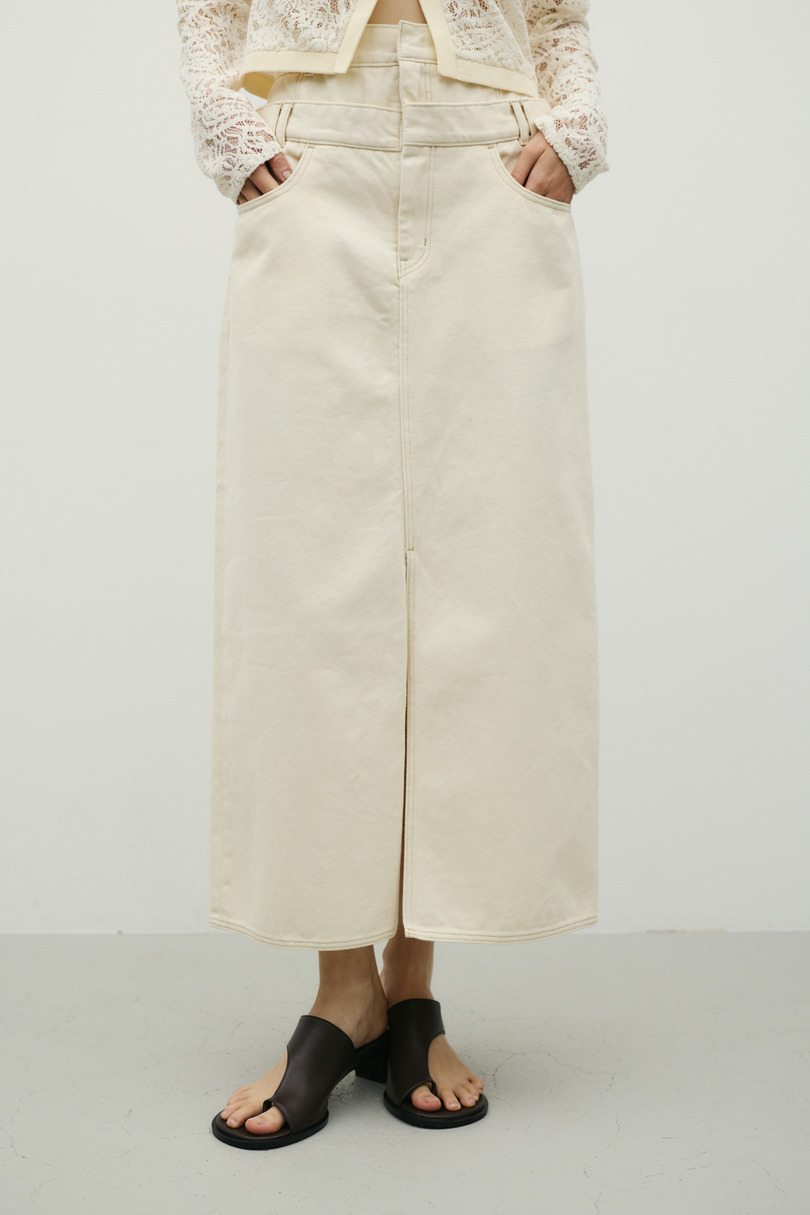 ダブルウエストデニムスカート