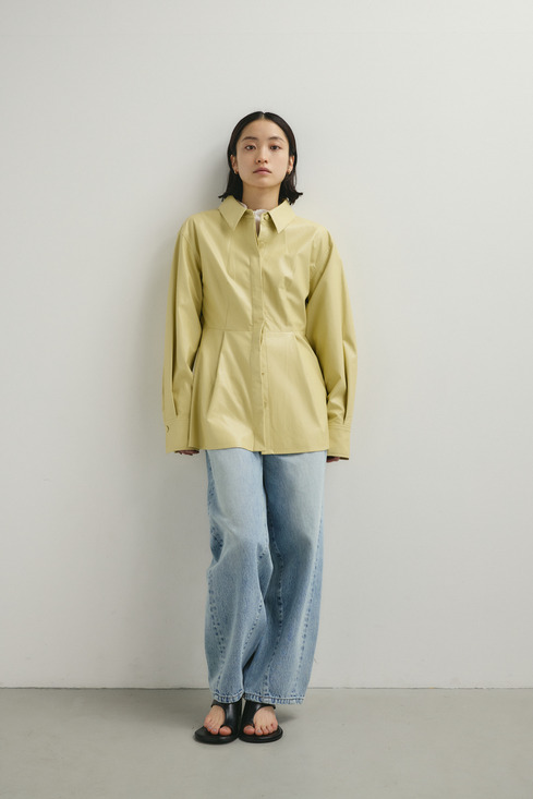 フェイクレザータックシャツ｜STYLEMIXER（スタイルミキサー）公式通販