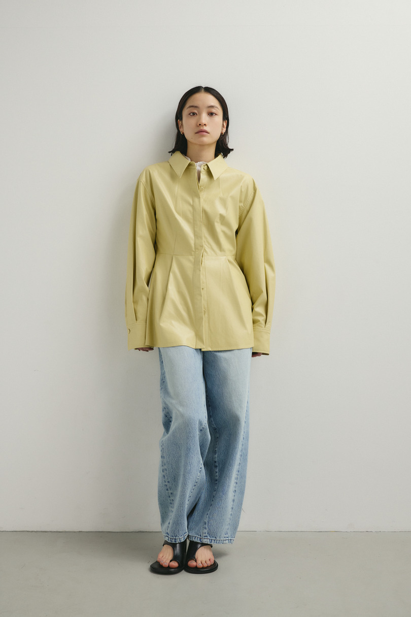 フェイクレザータックシャツ 詳細画像 BEG 2