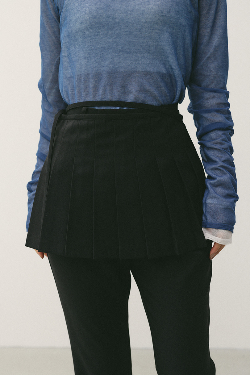 プリーツスカートレイヤードパンツ 詳細画像 BLK 10