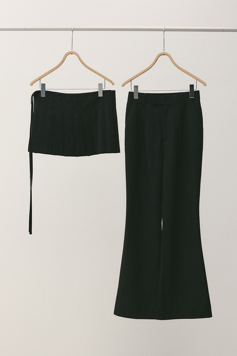 プリーツスカートレイヤードパンツ 詳細画像 BLK 18