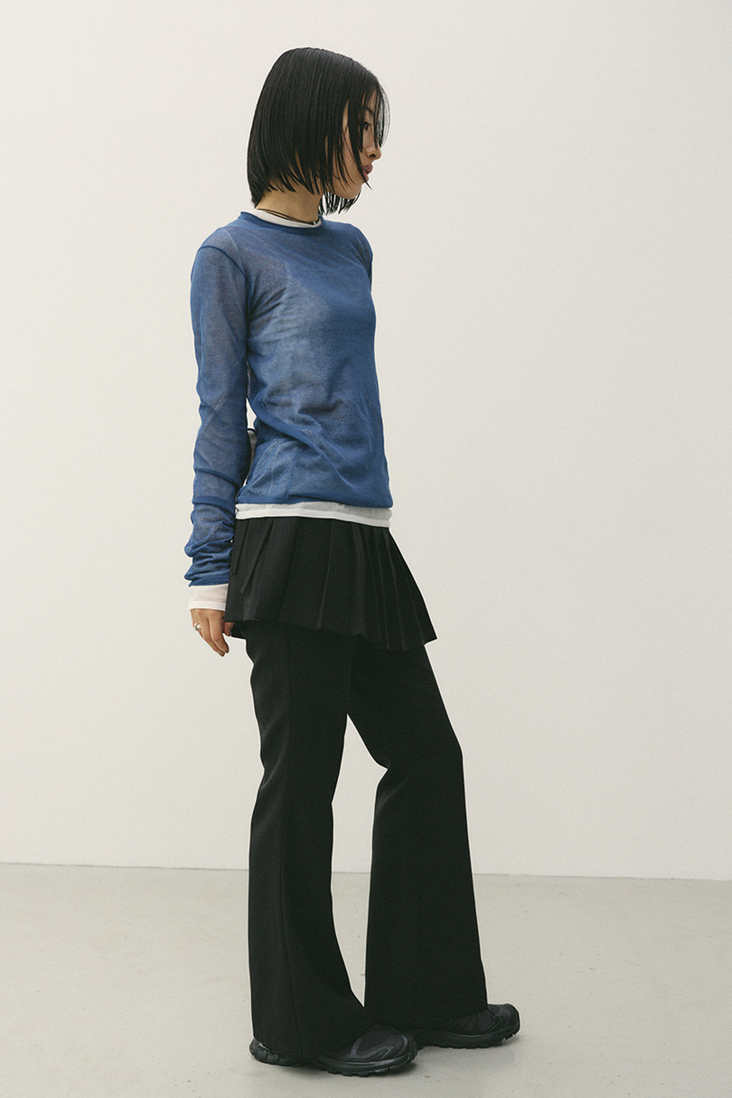 プリーツスカートレイヤードパンツ 詳細画像 BLK 5