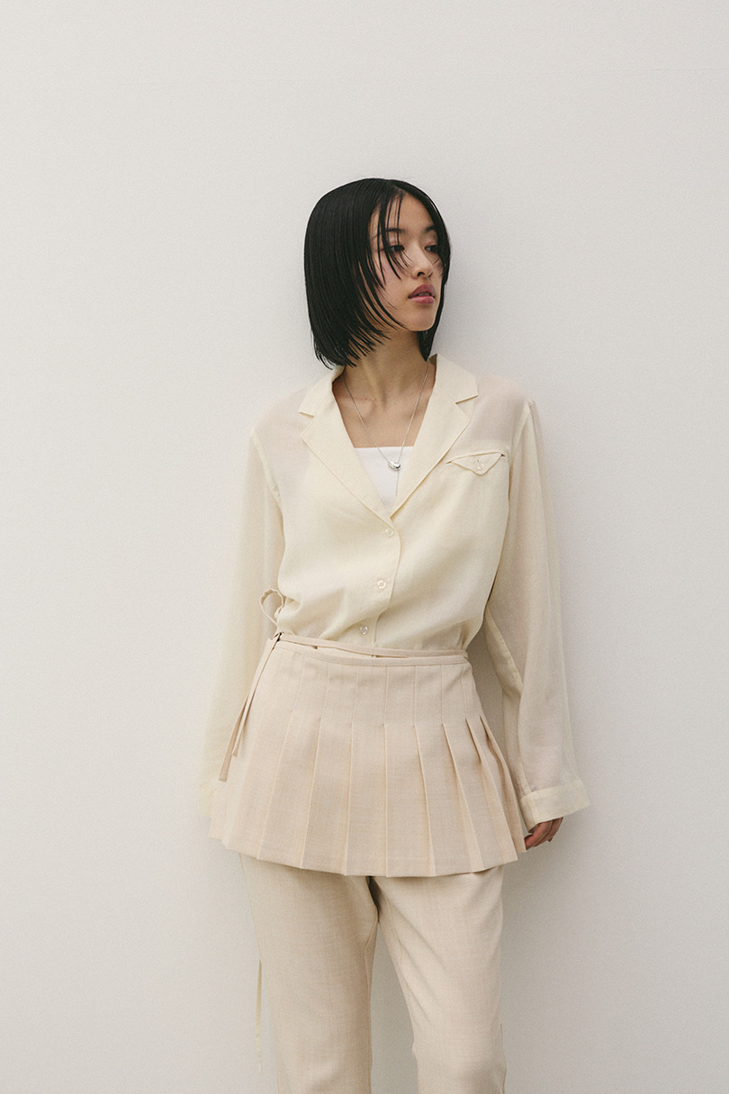 プリーツスカートレイヤードパンツ 詳細画像 L/BEG 4