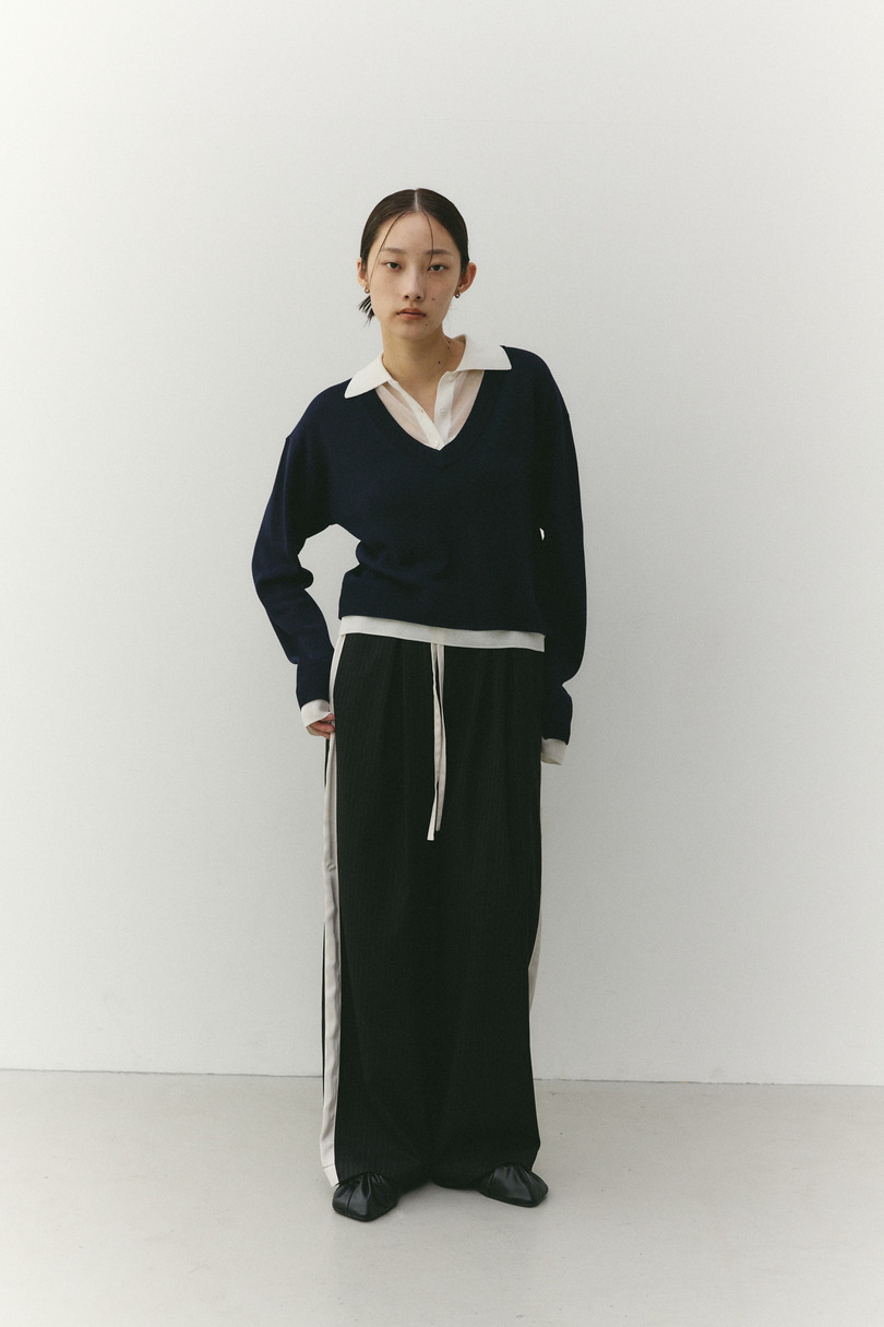 レイヤードポロニットトップ 詳細画像 NVY 5