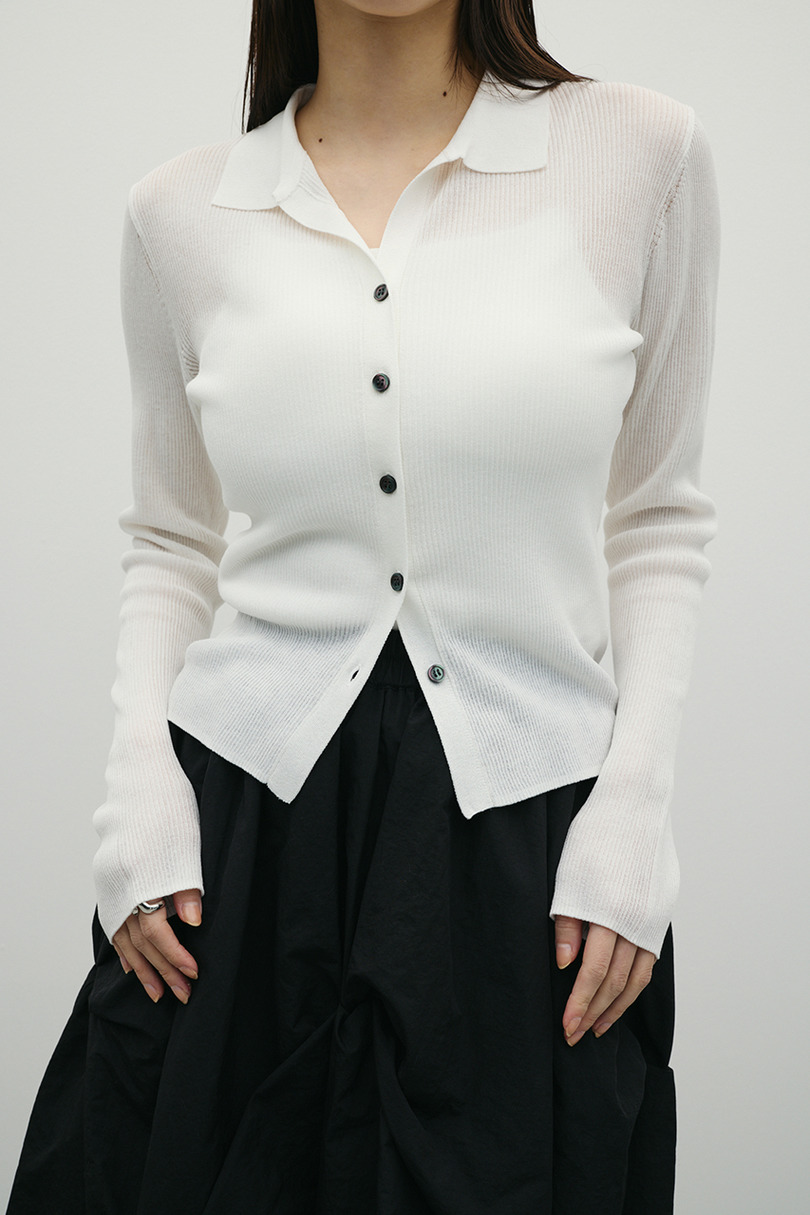 スキッパーニットトップ 詳細画像 WHT 5