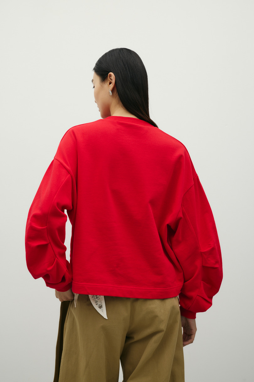 タックスリーブスウェットトップ 詳細画像 RED 6