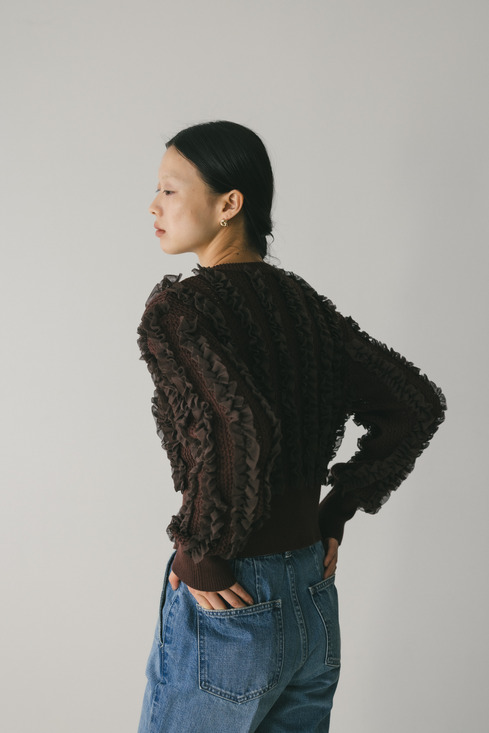 チュールフリルニットカーデ｜STYLEMIXER（スタイルミキサー）公式通販