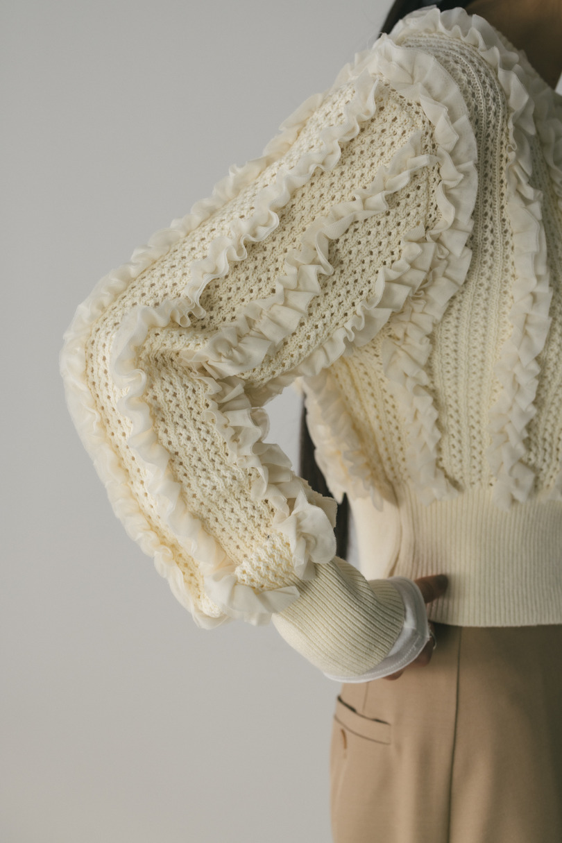 チュールフリルニットカーデ 詳細画像 IVOY 10