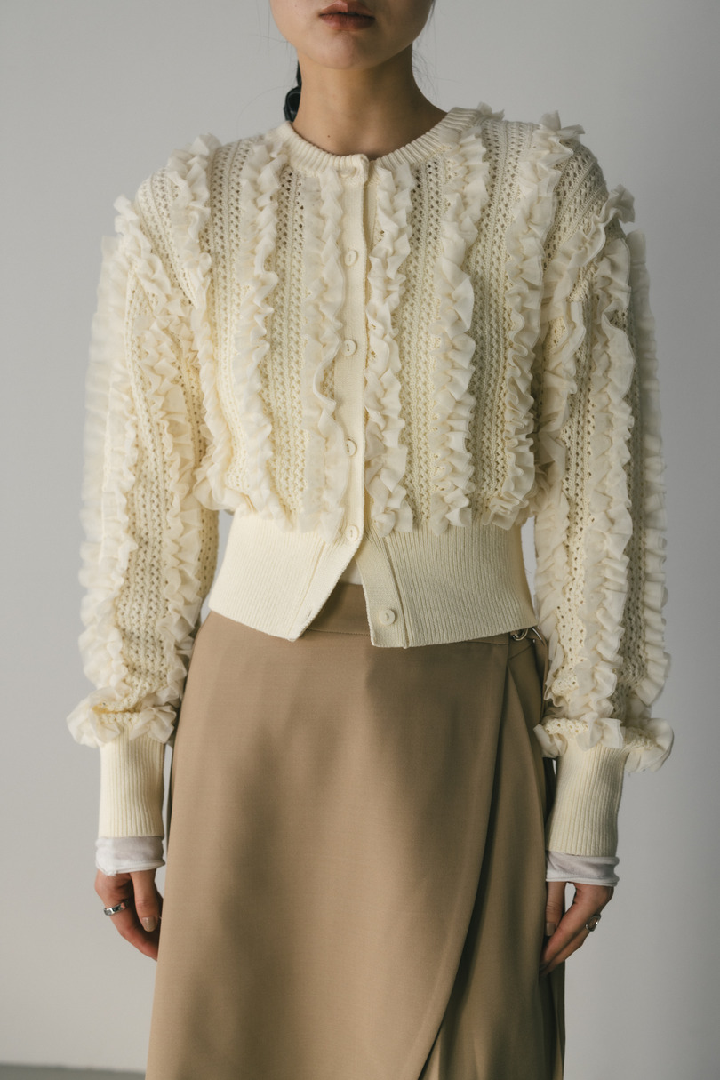 チュールフリルニットカーデ 詳細画像 IVOY 5