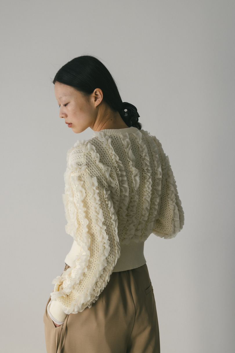 チュールフリルニットカーデ 詳細画像 IVOY 6