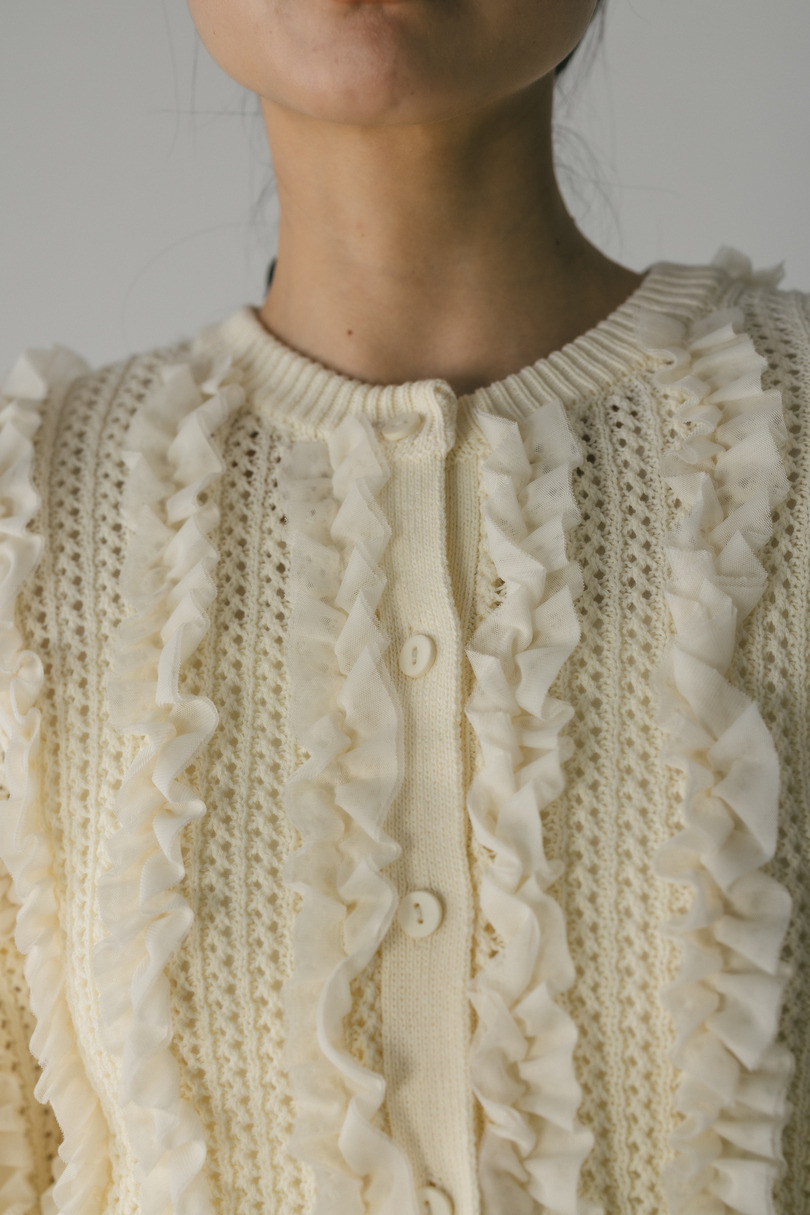 チュールフリルニットカーデ 詳細画像 IVOY 7
