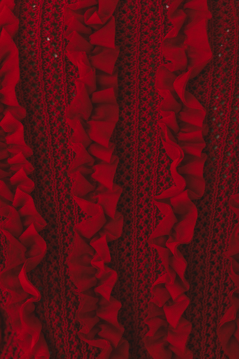 チュールフリルニットカーデ 詳細画像 RED 9