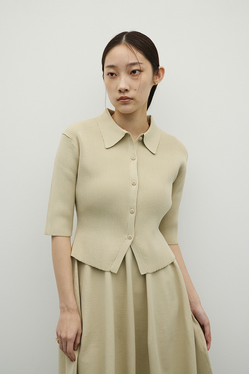 2ピースハーフスリーブポロニットワンピース 詳細画像 BEG 10