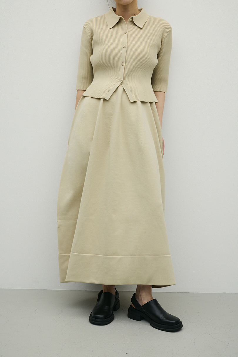 2ピースハーフスリーブポロニットワンピース 詳細画像 BEG 4