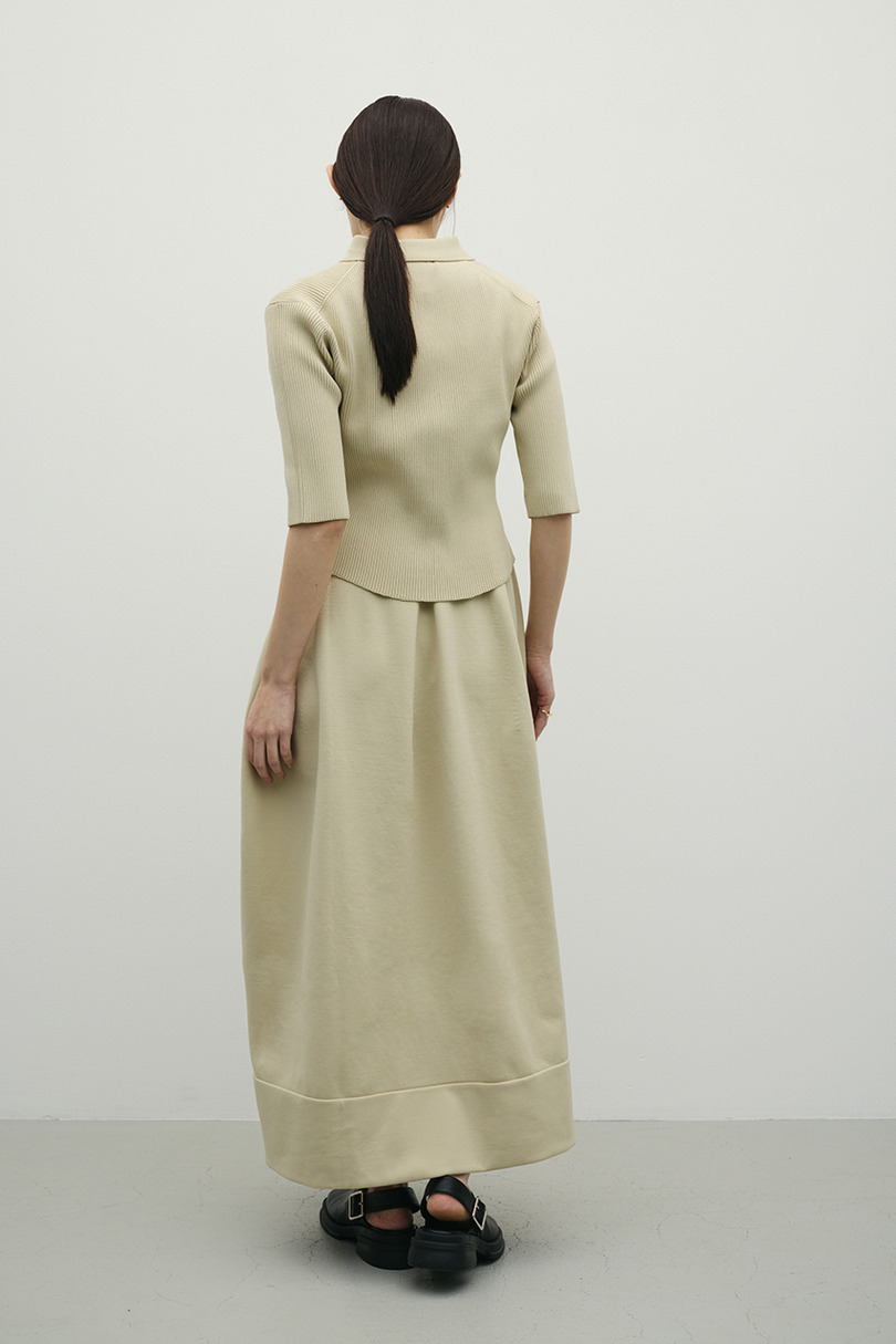 2ピースハーフスリーブポロニットワンピース 詳細画像 BEG 5