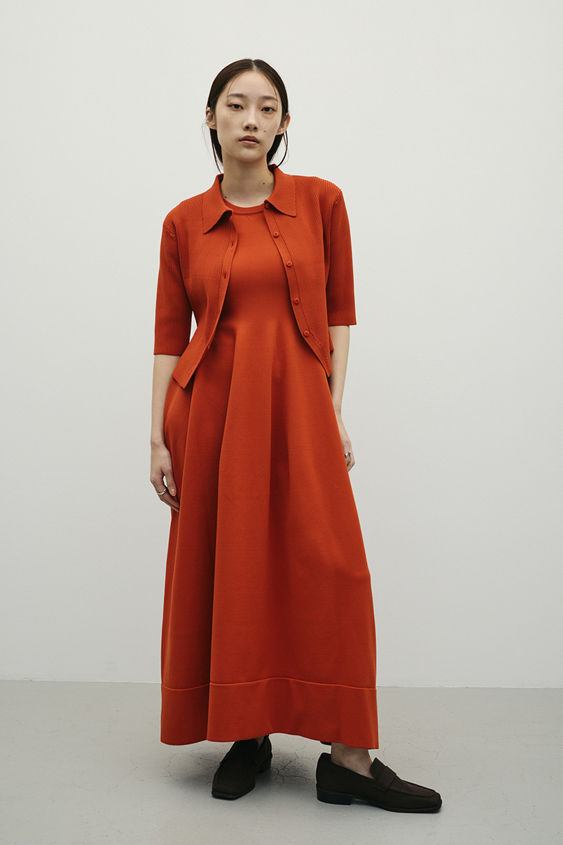 2ピースハーフスリーブポロニットワンピース 詳細画像 ORG 6