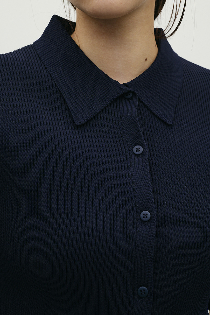 2ピースハーフスリーブポロニットワンピース 詳細画像 NVY 11