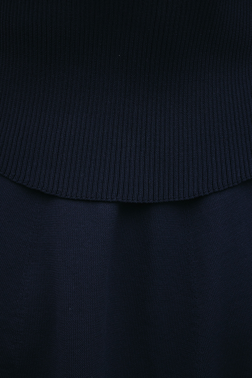 2ピースハーフスリーブポロニットワンピース 詳細画像 NVY 19