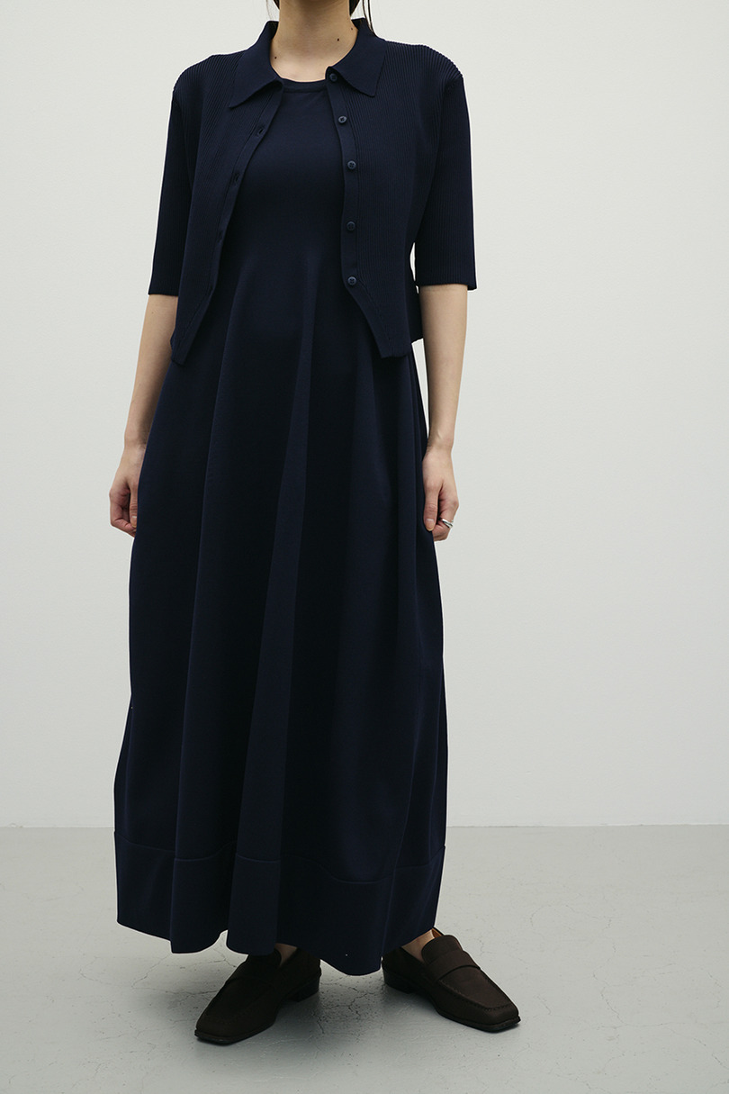 2ピースハーフスリーブポロニットワンピース 詳細画像 NVY 6