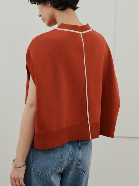 パイピングニットトップ