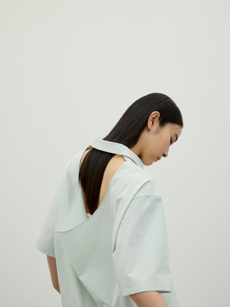 バックドレープオープンシャツ